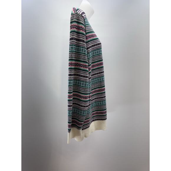 Talbots Geometric Striped Print Sweater Crewneck Pink/Green Women’s Plus Size 2X - Picture 3 of 7